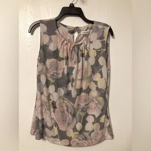 Floral print Calvin Klein sleeveless blouse.